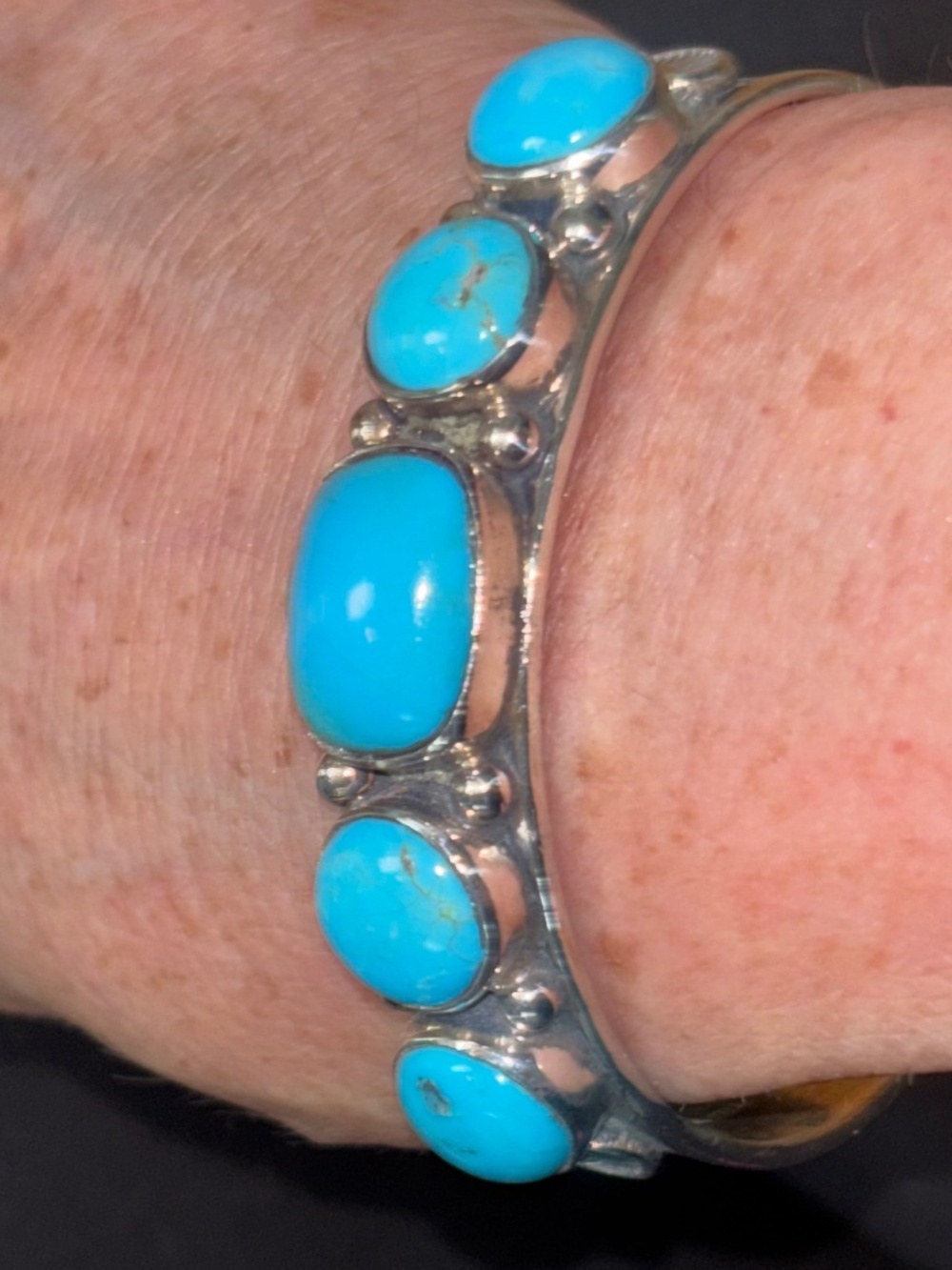 Silver and turquoise bracelet